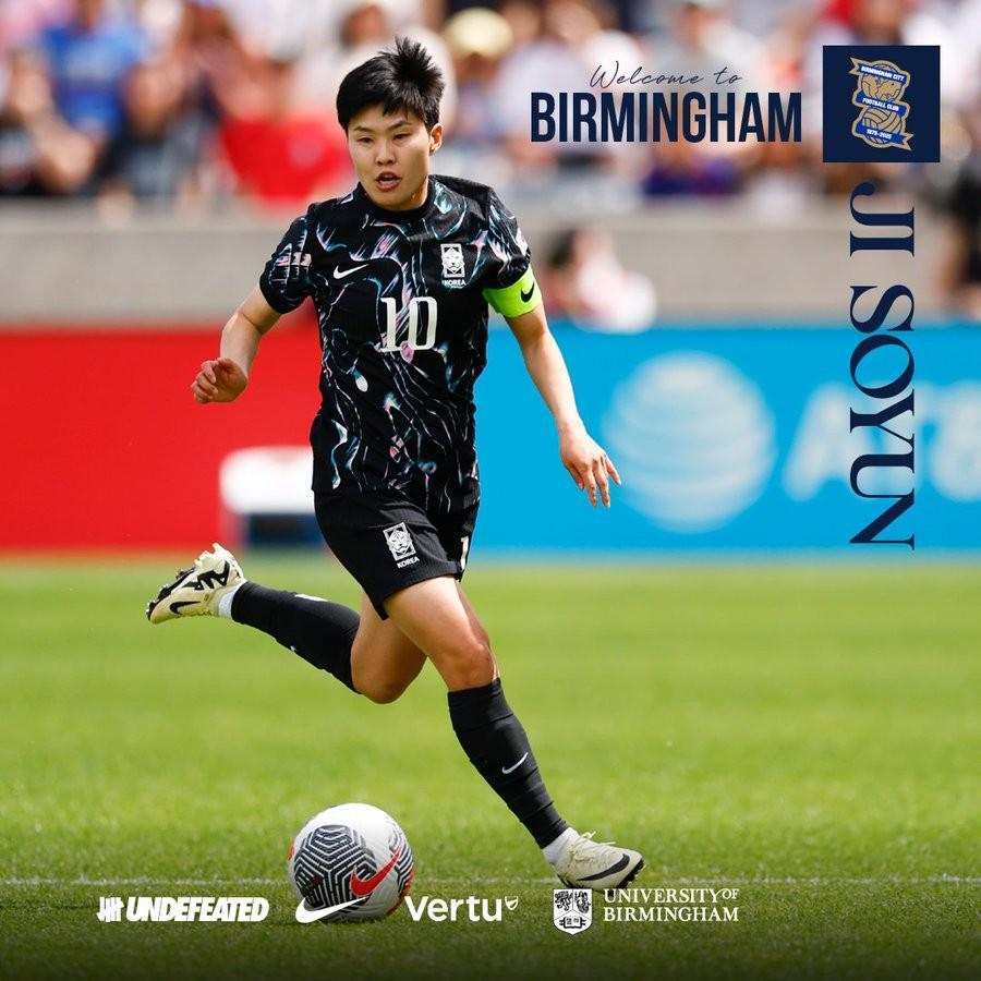 高尔夫-官方：34岁韩国女足老将池笑然租借加盟伯明翰女足